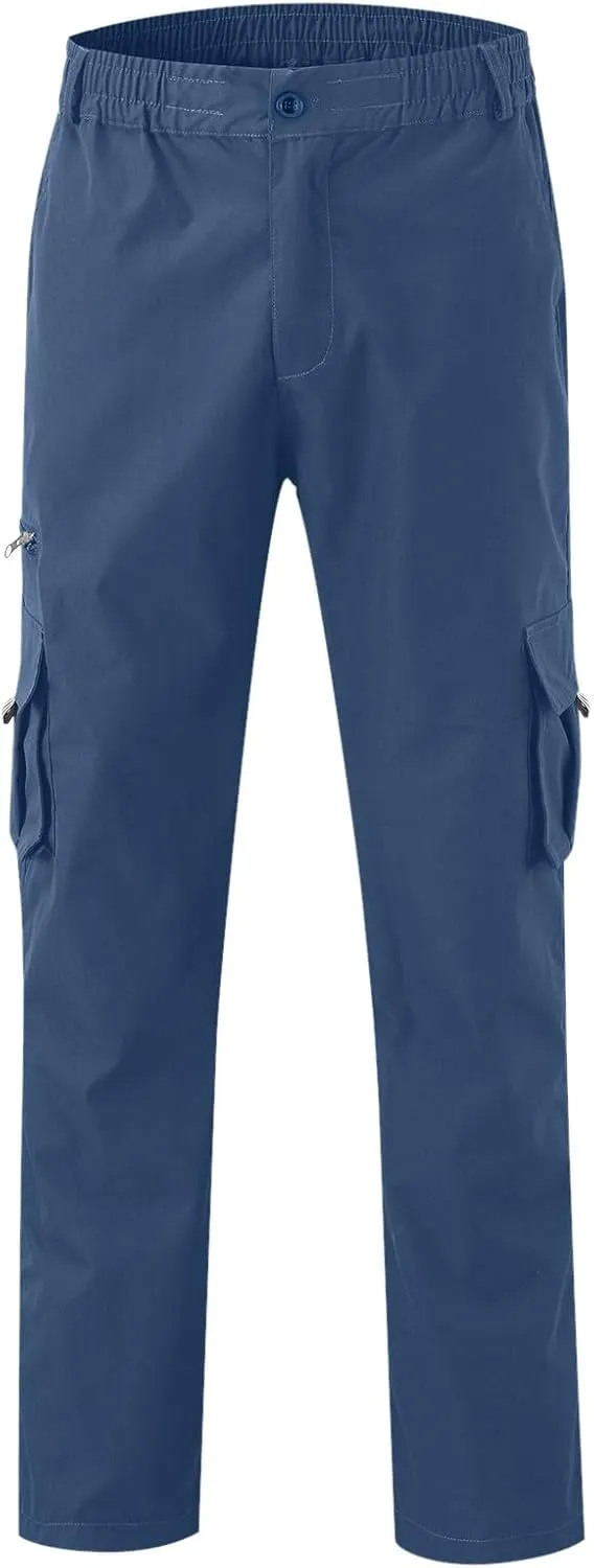 GIERIDUC Men's Linen Pants Casual Long Pants Khaki Uniform Pants for Boys Work Pants for Men Slim Fit Mens Long Workout Pants
