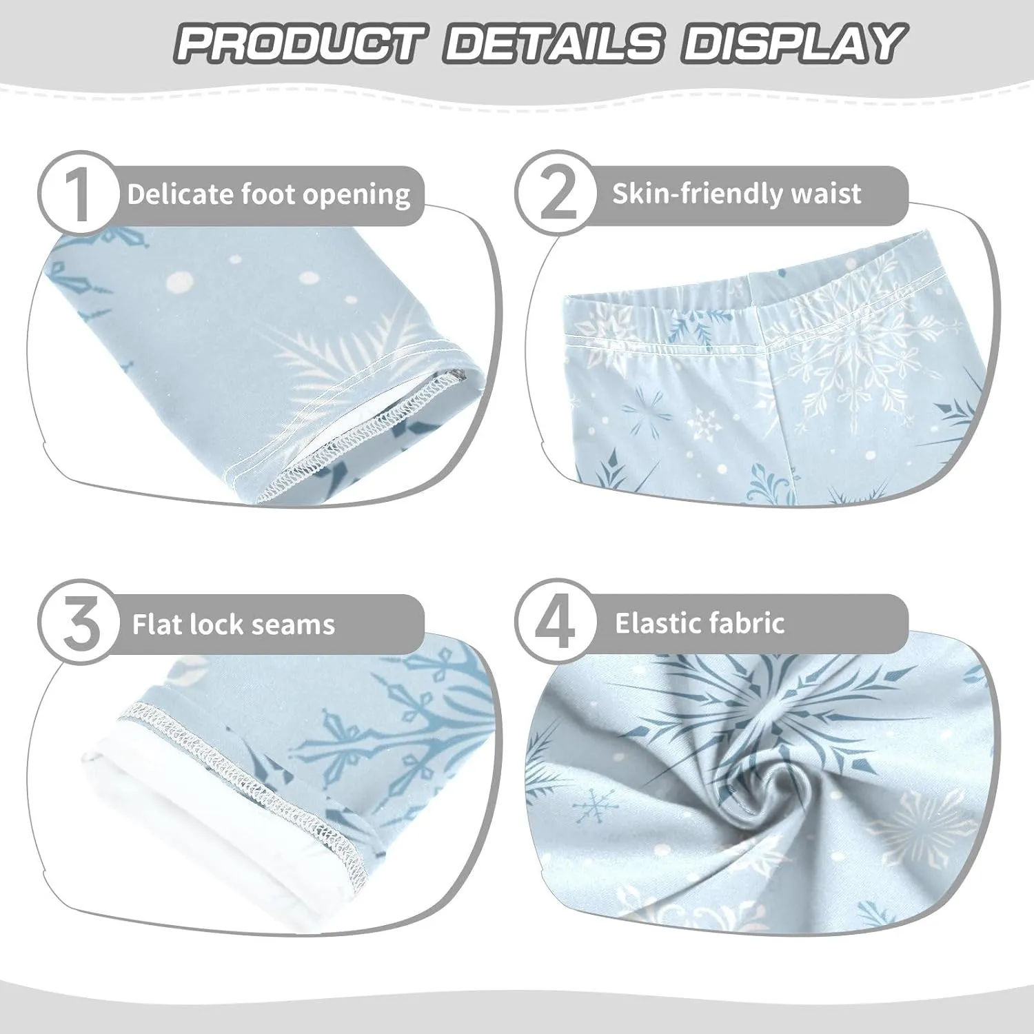 Girls' Leggings Girls Stretch Leggings Christmas Shiny Snowflakes Blue Children's Yoga Pants Clothes Kids Dance Tights Place