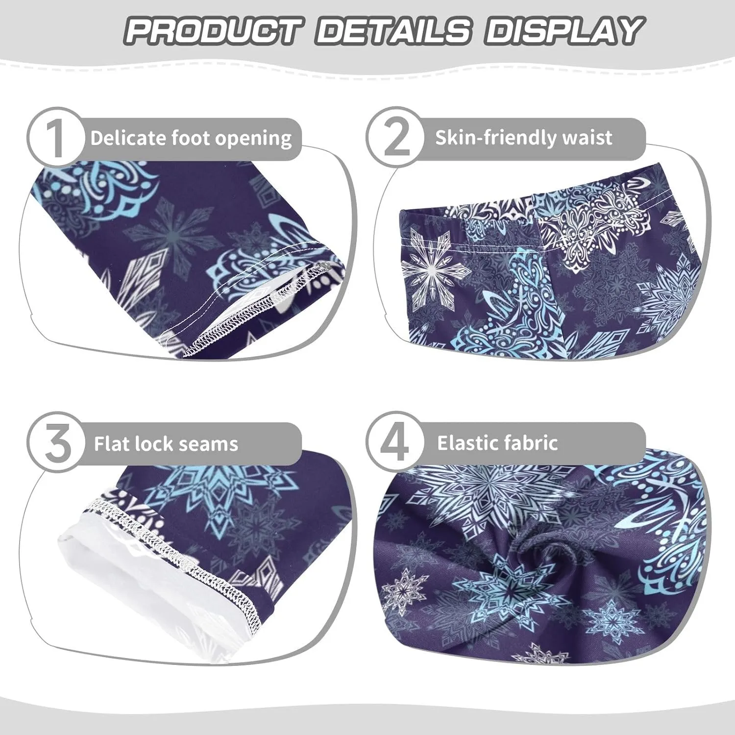 Girls' Leggings Girls Stretch Leggings Christmas Snowflake Ice Blue Children's Yoga Pants Clothes Kids Dance Tights Place