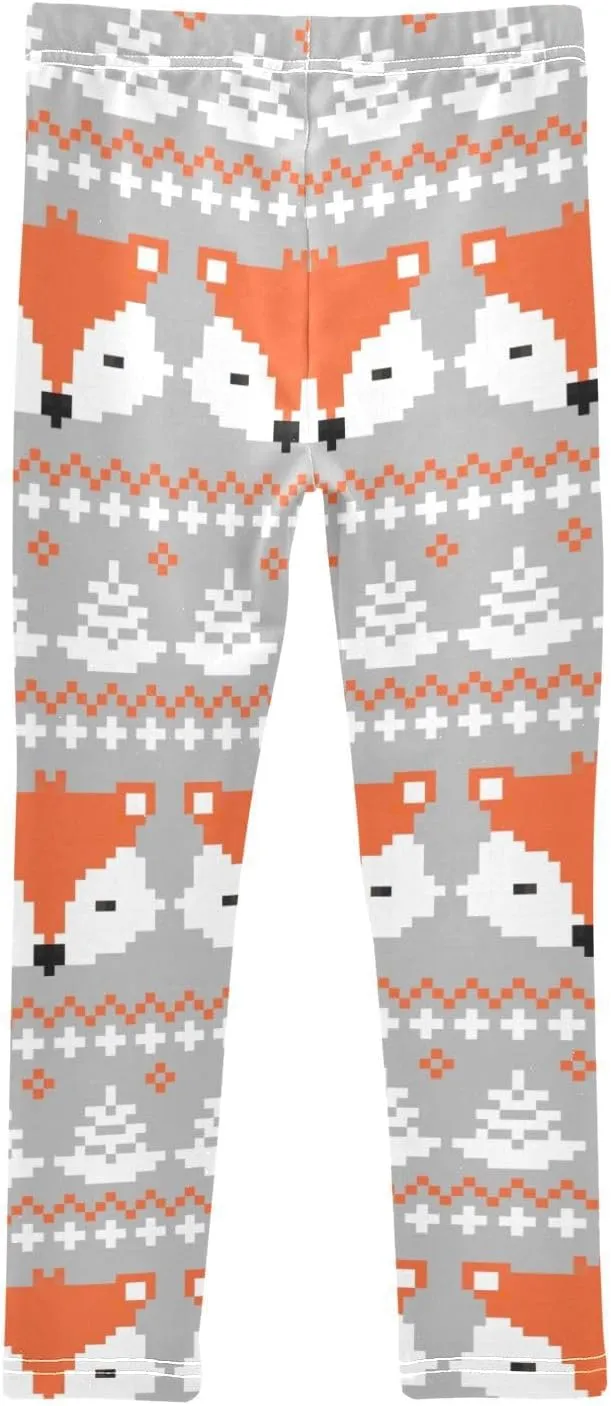 Girls' Leggings Girls Stretch Leggings Fox Childish Animal Cute Boho Children's Yoga Pants Clothes Kids Dance Tights Place