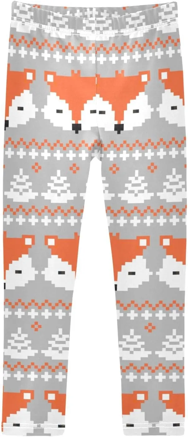 Girls' Leggings Girls Stretch Leggings Fox Childish Animal Cute Boho Children's Yoga Pants Clothes Kids Dance Tights Place