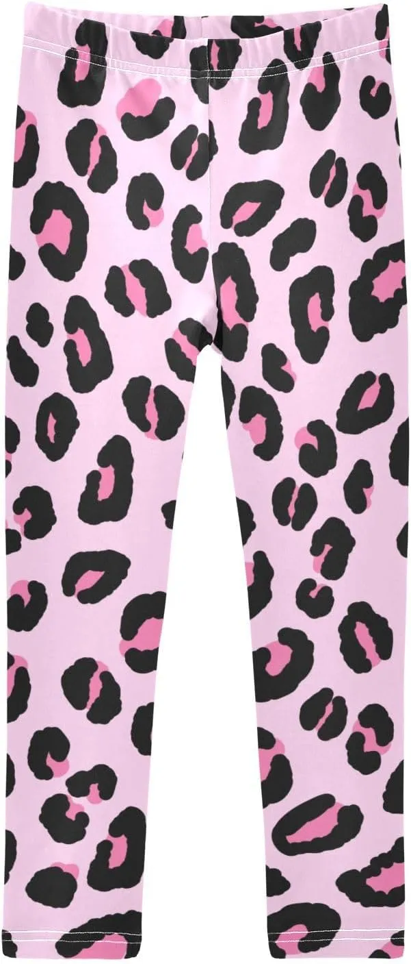 Girls' Leggings Girls Stretch Leggings Leopard Print Cheetah Pink Children's Yoga Pants Clothes Kids Dance Tights Place