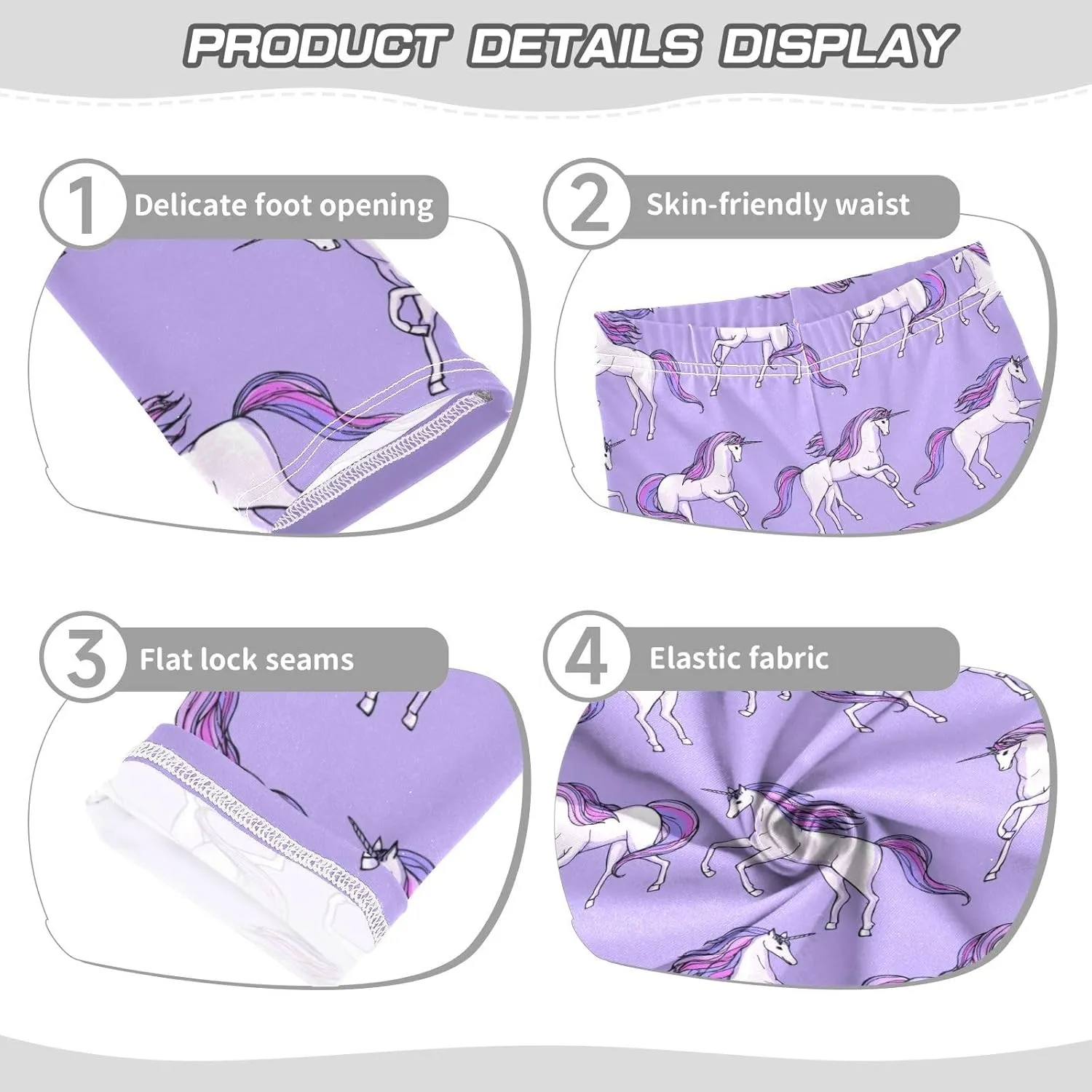 Girls' Leggings Girls Stretch Leggings Purple Unicorn Children's Yoga Pants Clothes Kids Dance Tights Place
