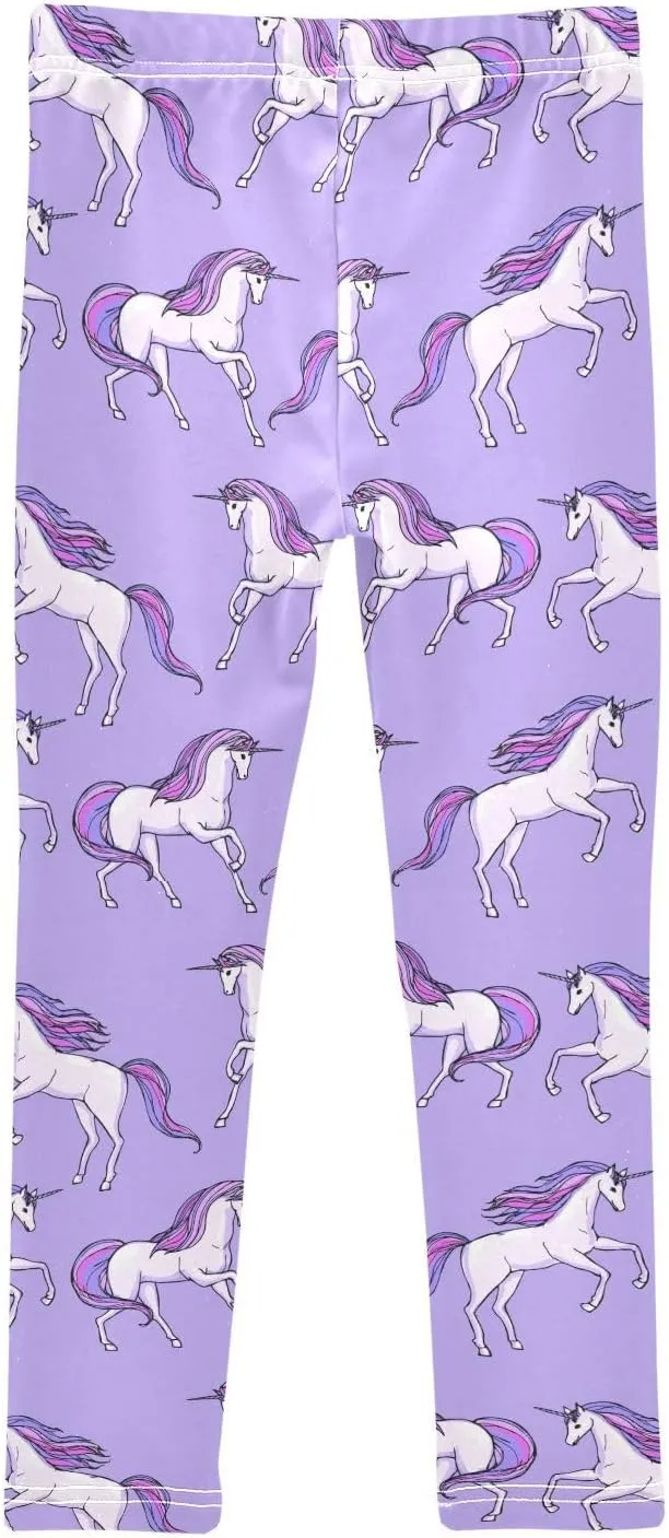 Girls' Leggings Girls Stretch Leggings Purple Unicorn Children's Yoga Pants Clothes Kids Dance Tights Place
