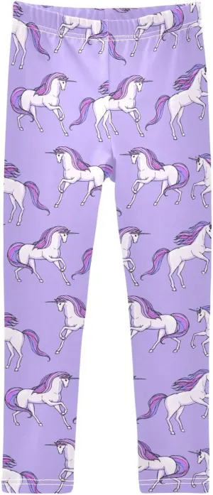 Girls' Leggings Girls Stretch Leggings Purple Unicorn Children's Yoga Pants Clothes Kids Dance Tights Place