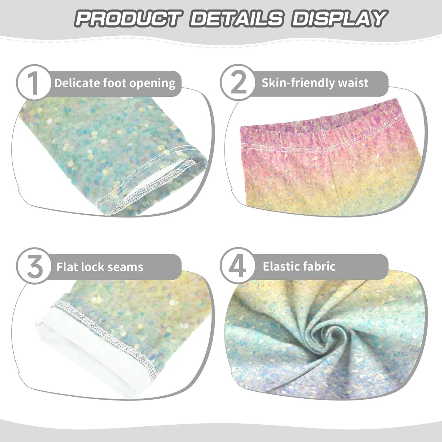 Girls' Leggings Girls Stretch Leggings Rainbow Glitter Gradient Children's Yoga Pants Clothes Kids Dance Tights Place