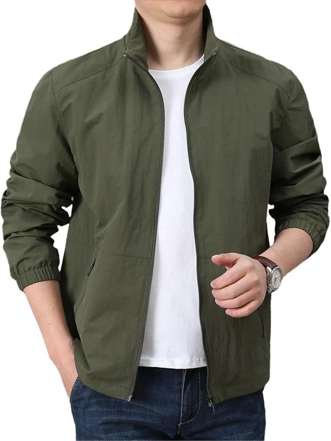 GUOYUXIAO Men's Trucker Jacket, Regular Fit, Spring Fall, Cotton