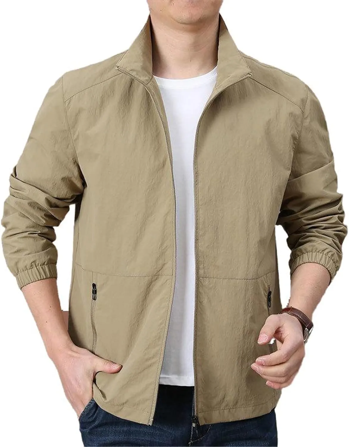 GUOYUXIAO Men's Trucker Jacket, Regular Fit, Spring Fall, Cotton