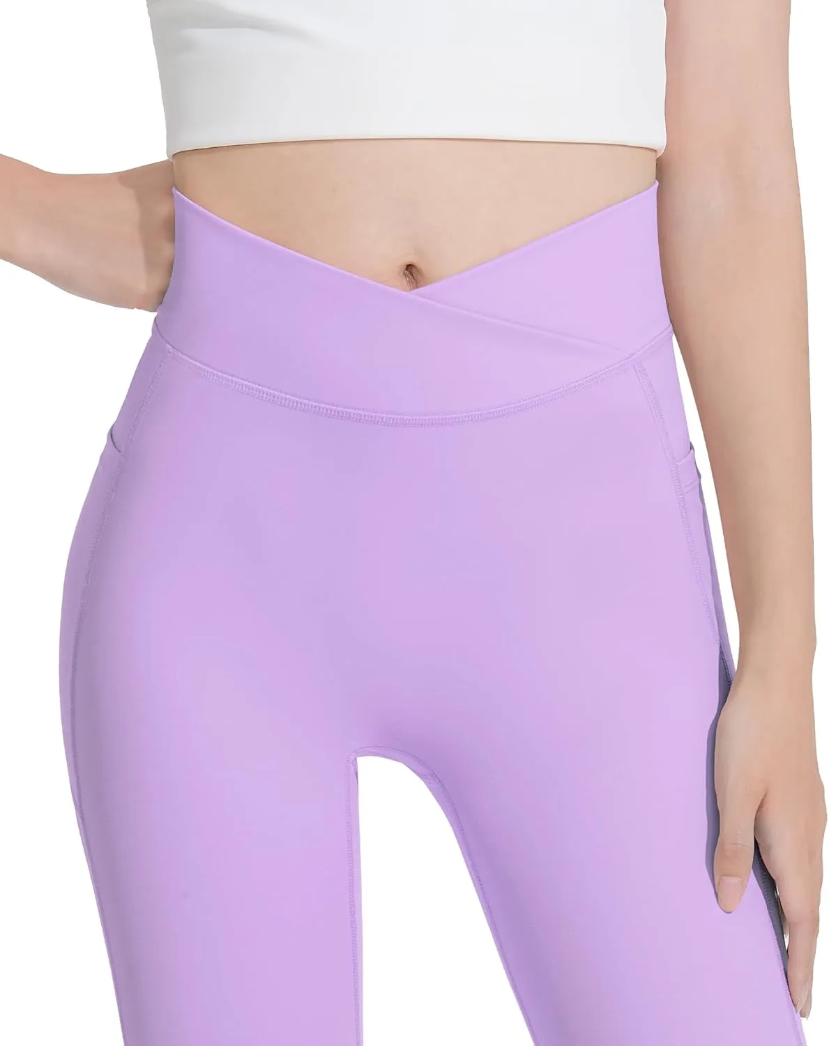HASMES Girls Flare Leggings with Pockets Kids Bell Bottom High Waisted Flare Yoga Pants for Dance Activewear