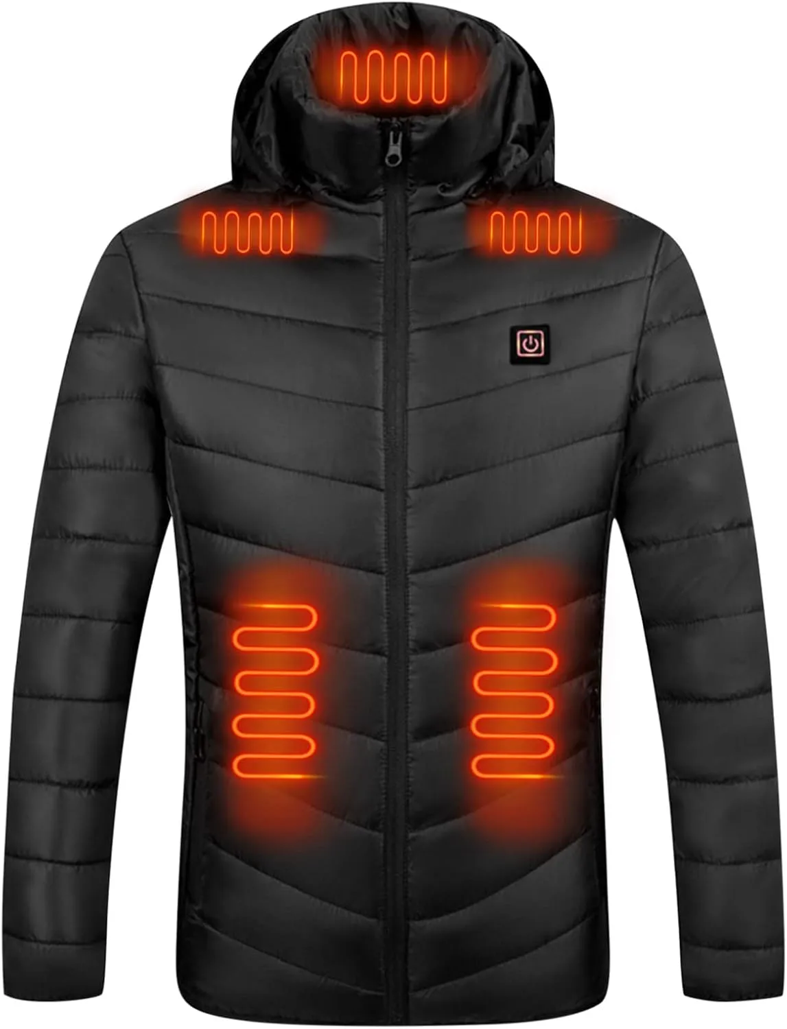 Heated Jacket for Men Multi Heated Zones Women 2024 Winter Outdoor Soft Shell Electric Heating Hooded Windproof Coat