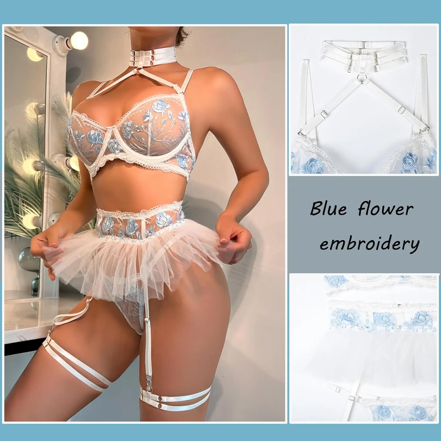HHX Women's Lace Bodysuits Sexy Lingerie Teddy Babydolls Underwire Fishnet Garter