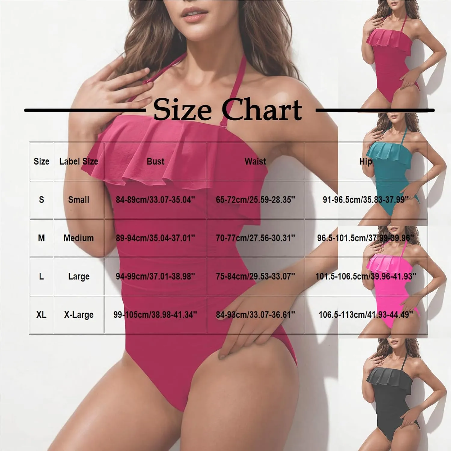 hlysgo Swim Suits for Women 2025 Tummy Control One Piece Bathing Suit Modest Cute Slimming Flattering Ruffle Ladies Swimwear