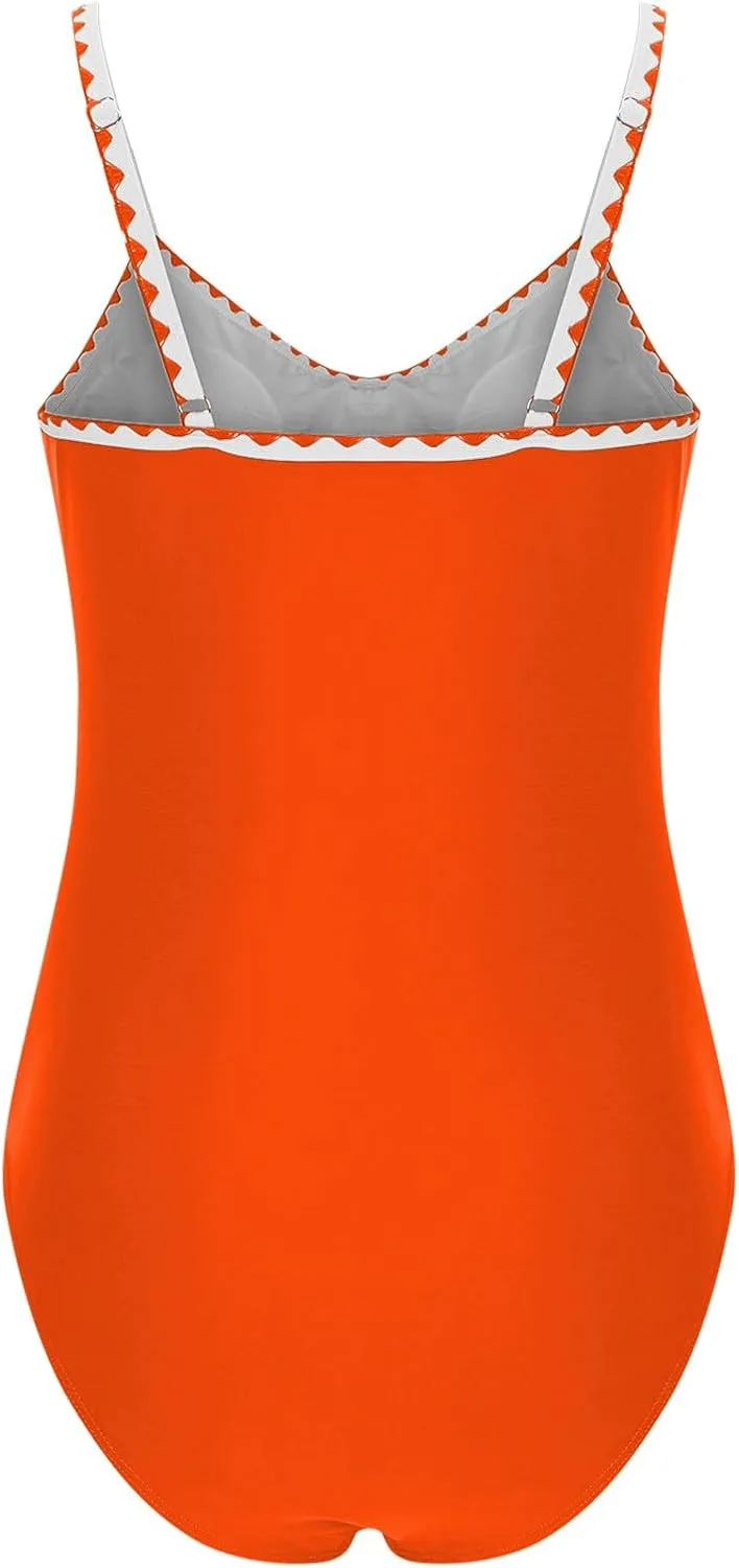 hlysgo Swimming Suits for Women One Piece Swimsuit Tummy Control Modest Bathing Suits 2025 Trendy Spaghetti Straps Swimwear