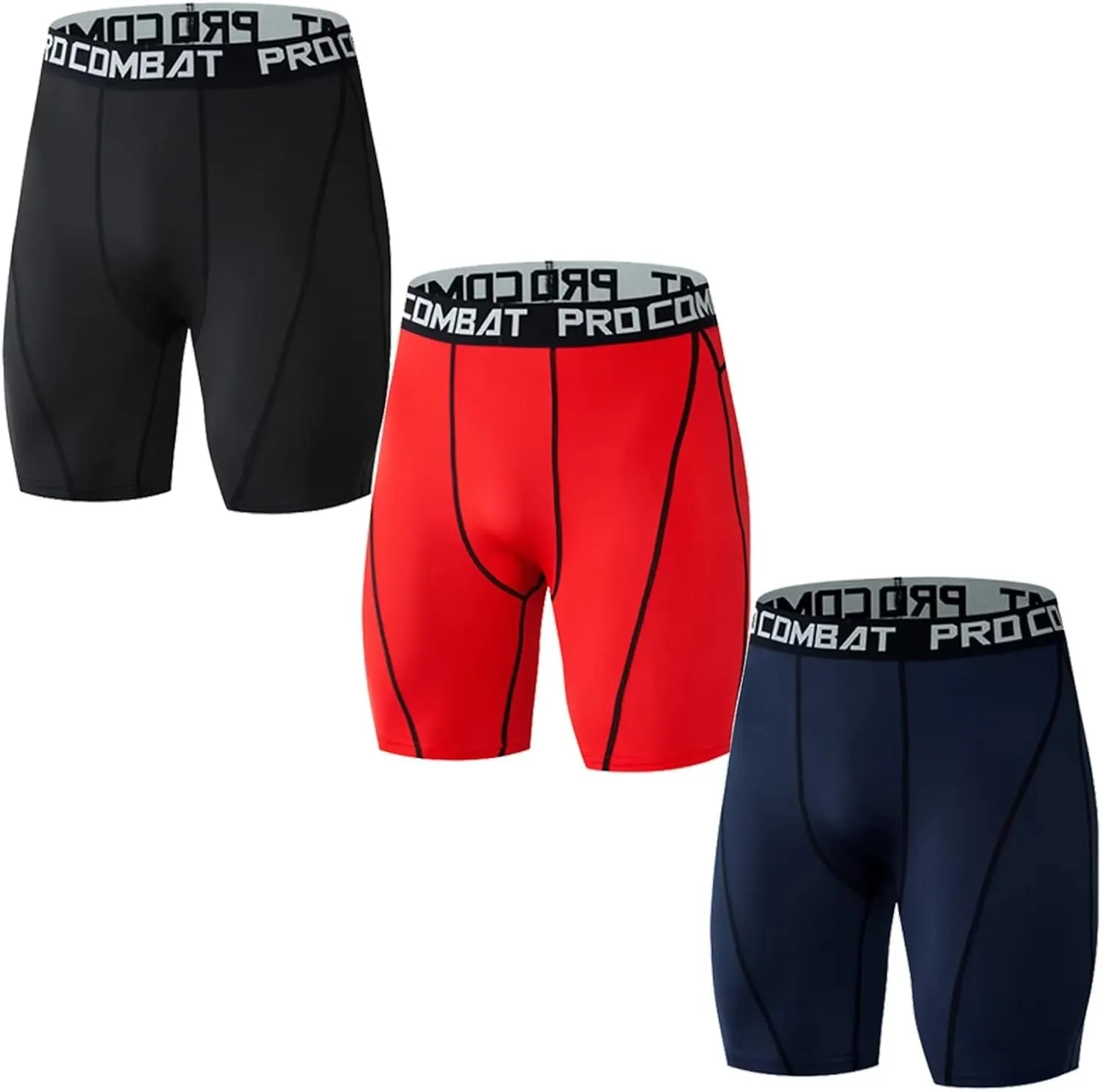 HNVAVQ Men's Compression Shorts Cool Dry Sports Tights Base Layer Underwear Running Shorts 3 Pack