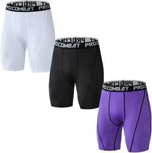 HNVAVQ Men's Compression Shorts Cool Dry Sports Tights Base Layer Underwear Running Shorts 3 Pack