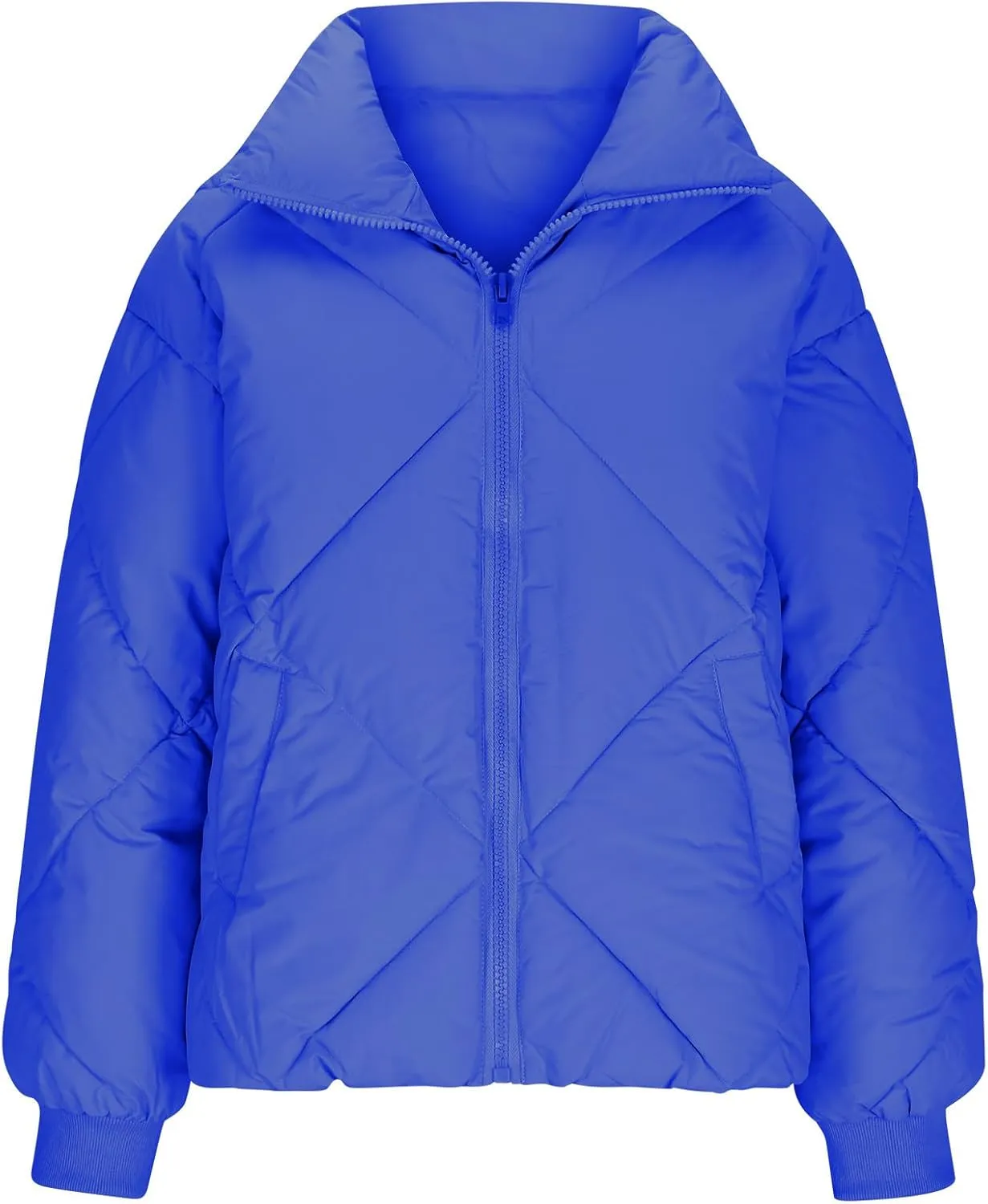 Hoodies for Women Fleece Lined Full Zip Puffer Jacket Lightweight Winter Coats Plus Size Versatile Going Out Parka