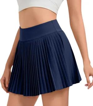 Jhsnjnr Womens Pleated Tennis Skirt Skorts Summer Golf Skirts with Shorts Pockets Workout Pleated Athletic Skort