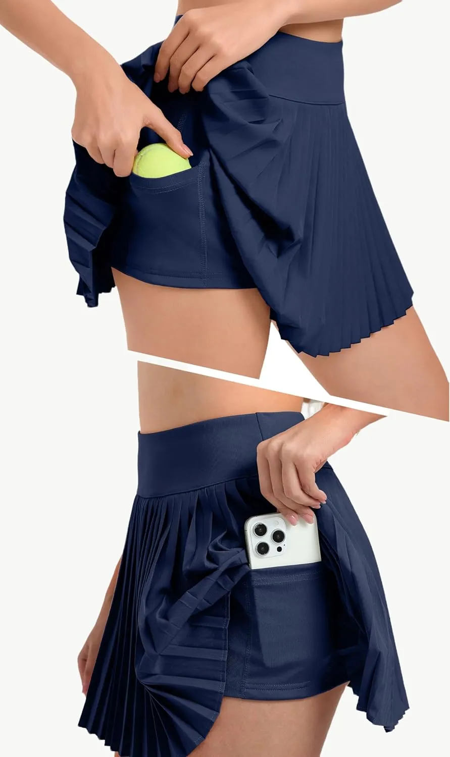 Jhsnjnr Womens Pleated Tennis Skirt Skorts Summer Golf Skirts with Shorts Pockets Workout Pleated Athletic Skort
