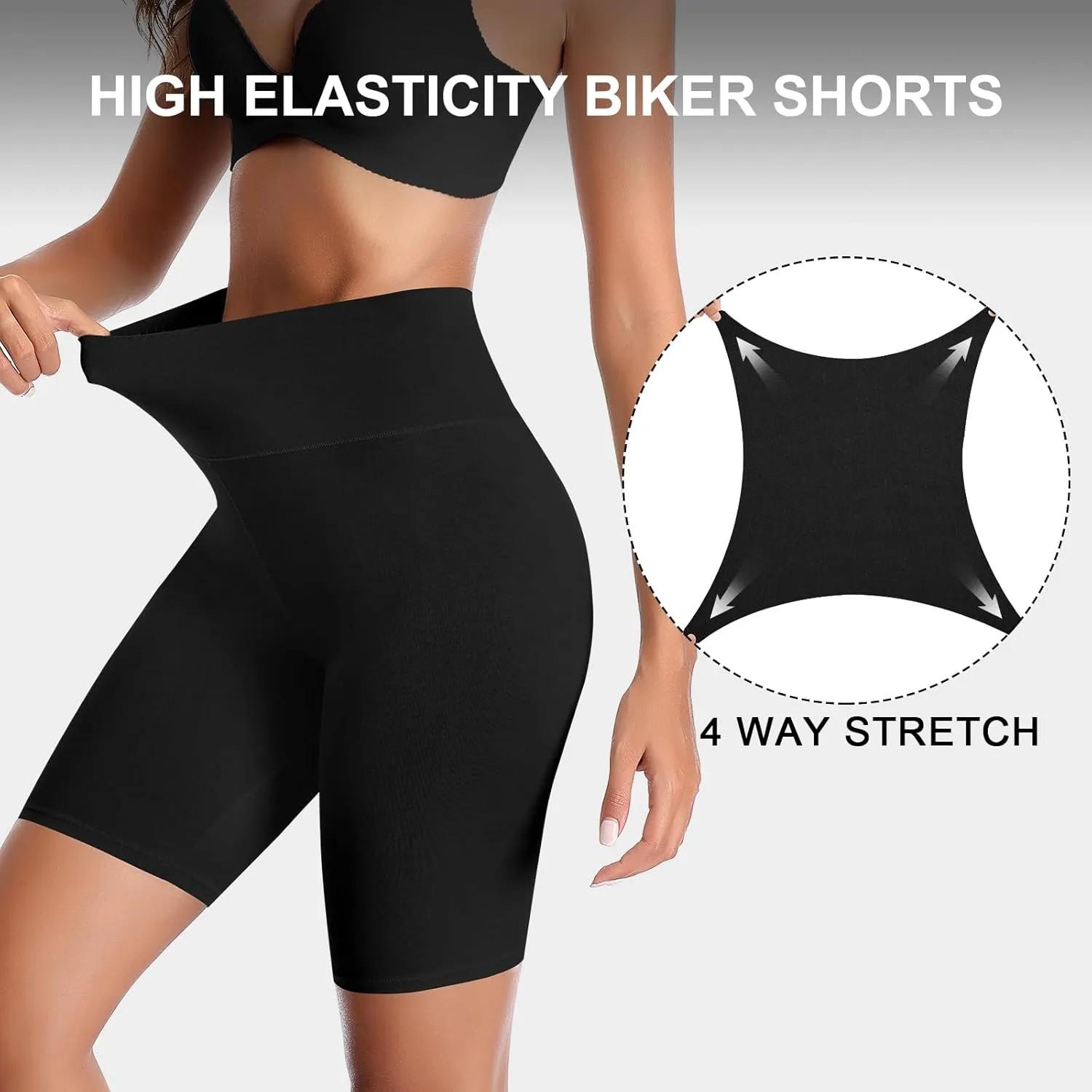 K-CHEONY Women's High Waisted Biker Anti Chafing Cotton Slip Boy Underwear Yoga Workout Shorts