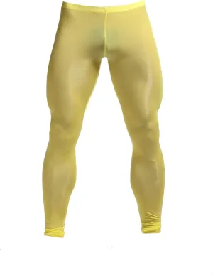 K-Men Men Ice Silk Underwear Low Rise Slim Legging Tight Pant Mesh Long Trousers