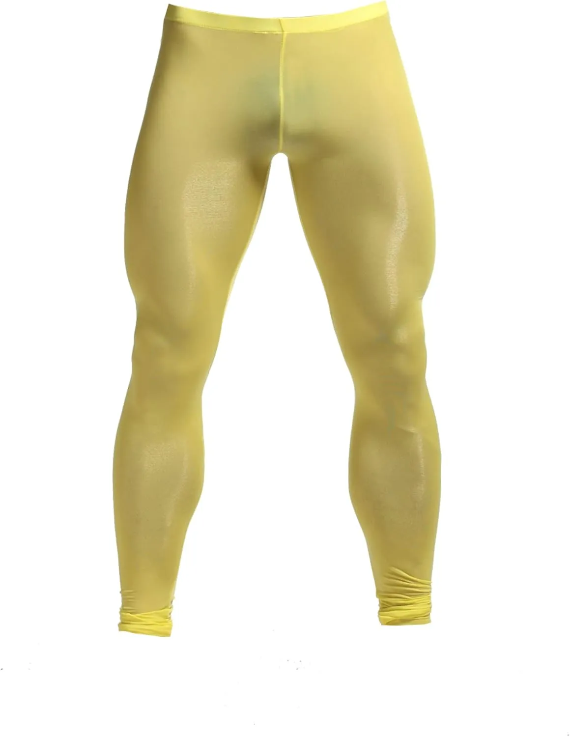 K-Men Men Ice Silk Underwear Low Rise Slim Legging Tight Pant Mesh Long Trousers