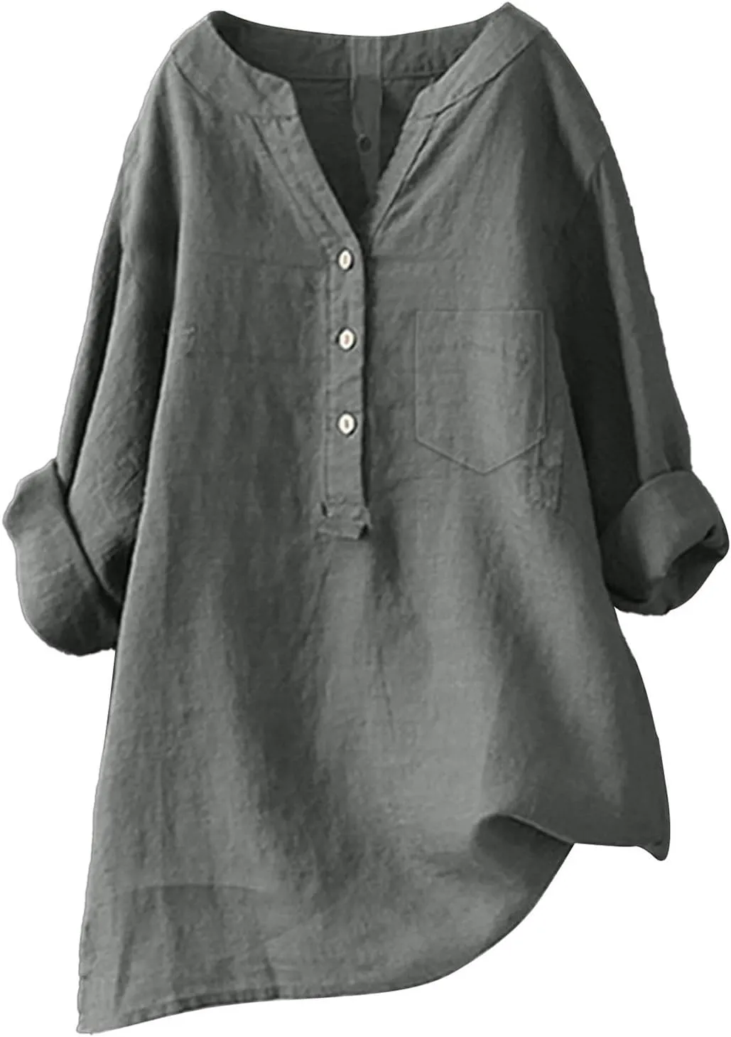 Linen Shirts for Women 2025 Spring Summer Plus Size Long Sleeve Tops Dressy Casual Loose Comfy Work Gauze Blouses
