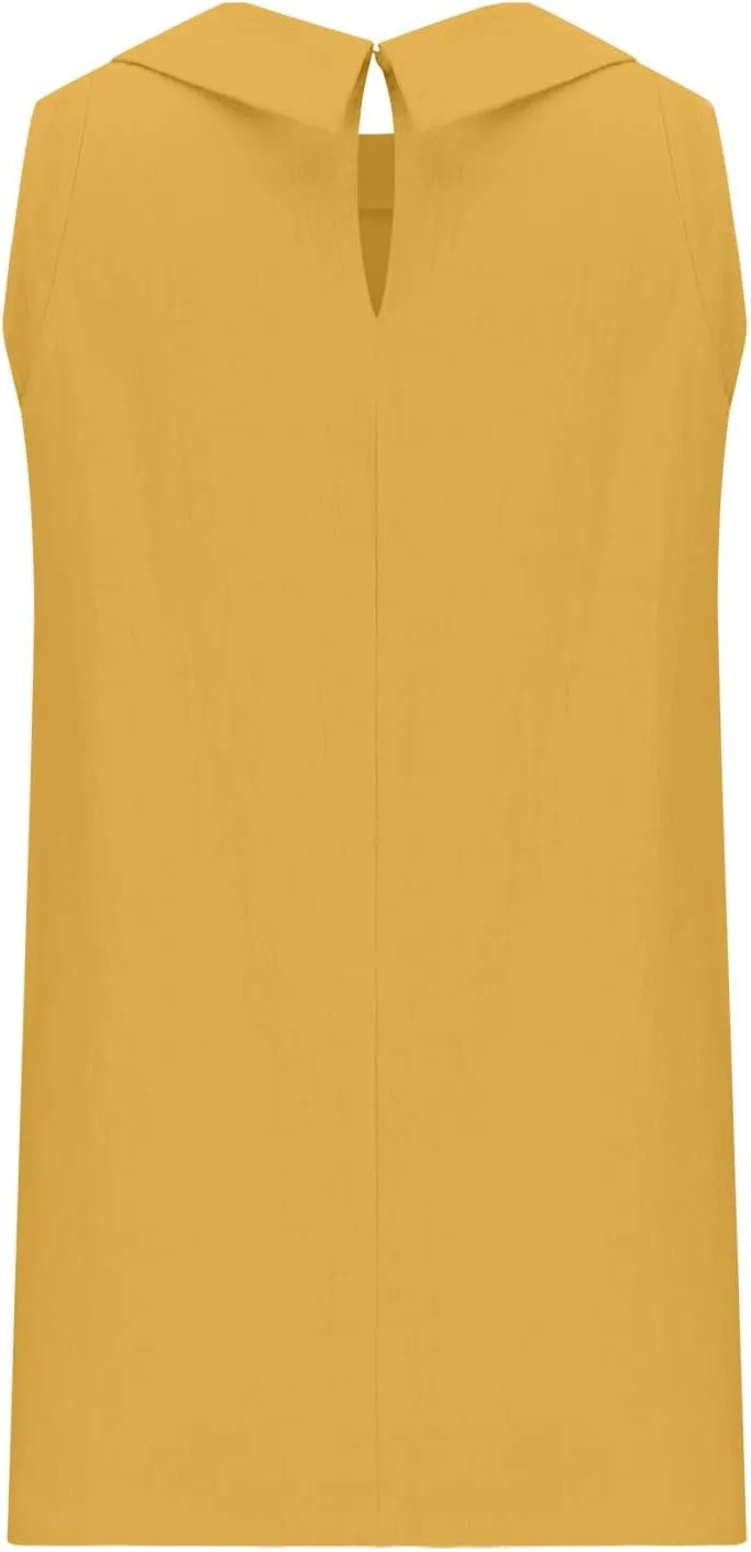Linen Tank Tops for Women Sleeveless Casual Crew Neck Blouse Fashion Solid Color Loose T-Shirts Summer Clothes