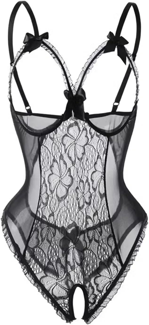 Lingerie for Women One-Piece Floral Lace Teddy Lingerie Sexy Bodysuit Nightie Babydoll