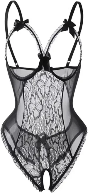 Lingerie for Women One-Piece Floral Lace Teddy Lingerie Sexy Bodysuit Nightie Babydoll