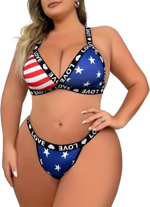 Lingerie for Women Plus Size Letter Print Matching Bra and Panty Sets Sexy Plus Size Lingerie Sexy Bra and Panty Sets