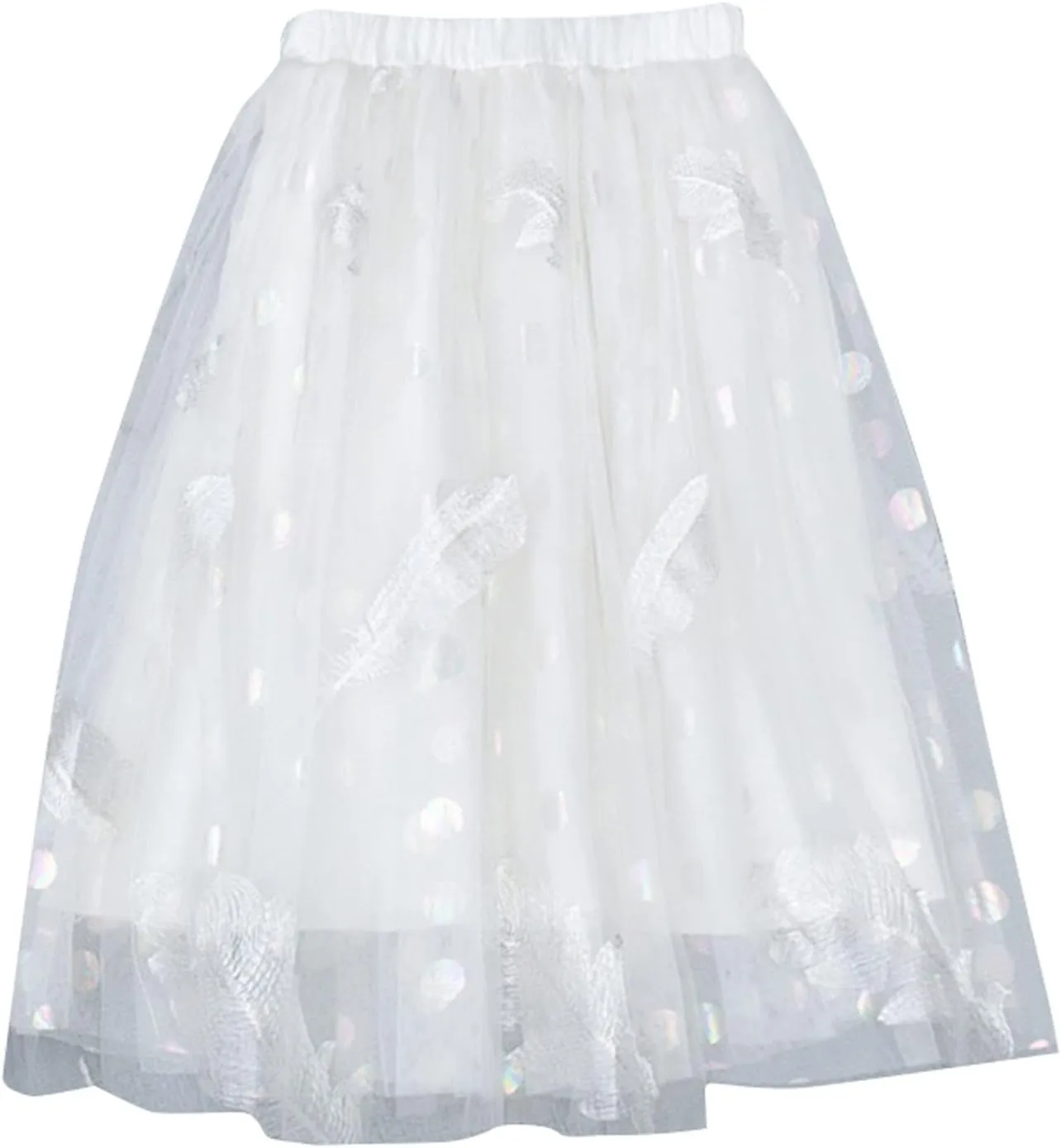 Little Child Girls Long Skirt Girls Tiered Ruffle Maxi Skirts Girls Soft Fluffy Skirt Toddler Girls Ball Gown