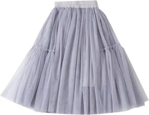 Little Child Girls Long Skirt Girls Tiered Ruffle Maxi Skirts Girls Soft Fluffy Skirt Toddler Girls Ball Gown