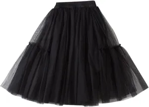 Little Child Girls Long Skirt Girls Tiered Ruffle Maxi Skirts Girls Soft Fluffy Skirt Toddler Girls Ball Gown