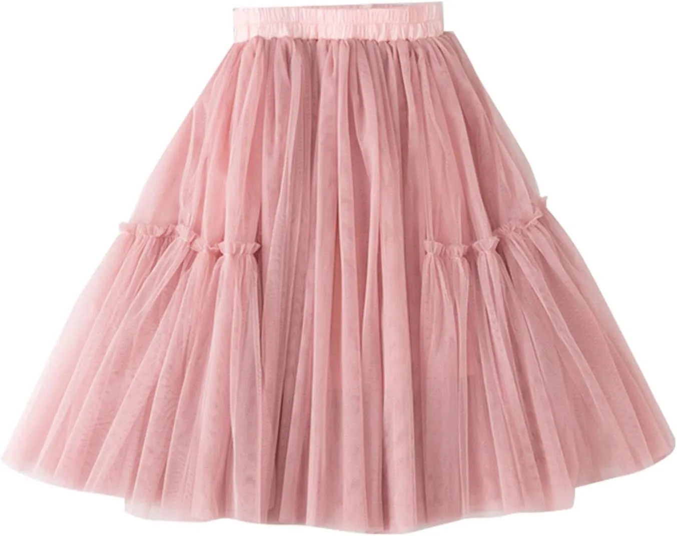 Little Child Girls Long Skirt Girls Tiered Ruffle Maxi Skirts Girls Soft Fluffy Skirt Toddler Girls Ball Gown