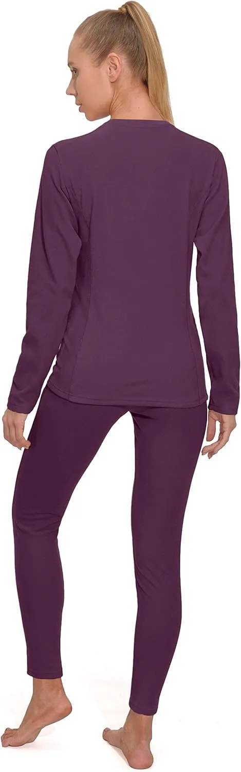 Little Donkey Andy Women's Fleece Lined Thermals Underwear Set Base Layer Long Johns Cold Weather Top Bottom