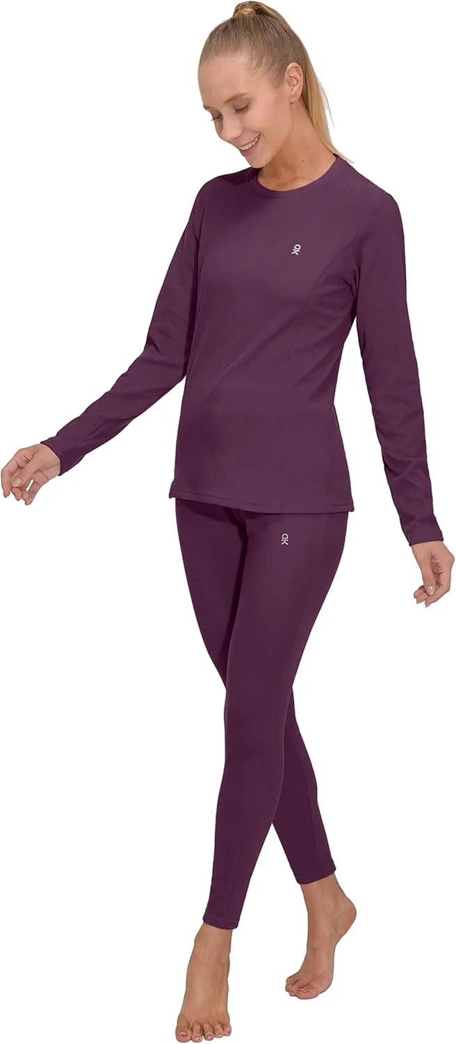 Little Donkey Andy Women's Fleece Lined Thermals Underwear Set Base Layer Long Johns Cold Weather Top Bottom