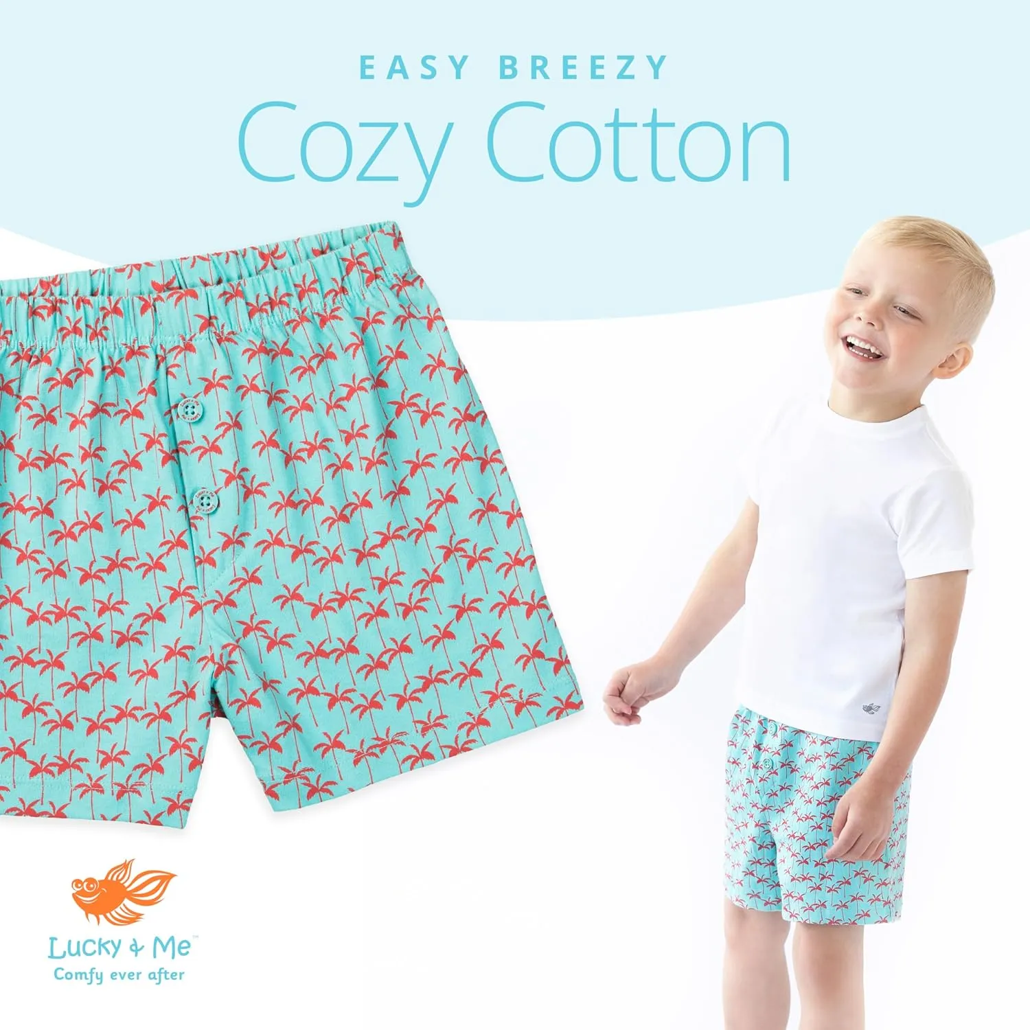 Lucky & Me | Noah Boys Boxer Shorts | Children's 100% Cotton Tagless Underwear | 5 Pack