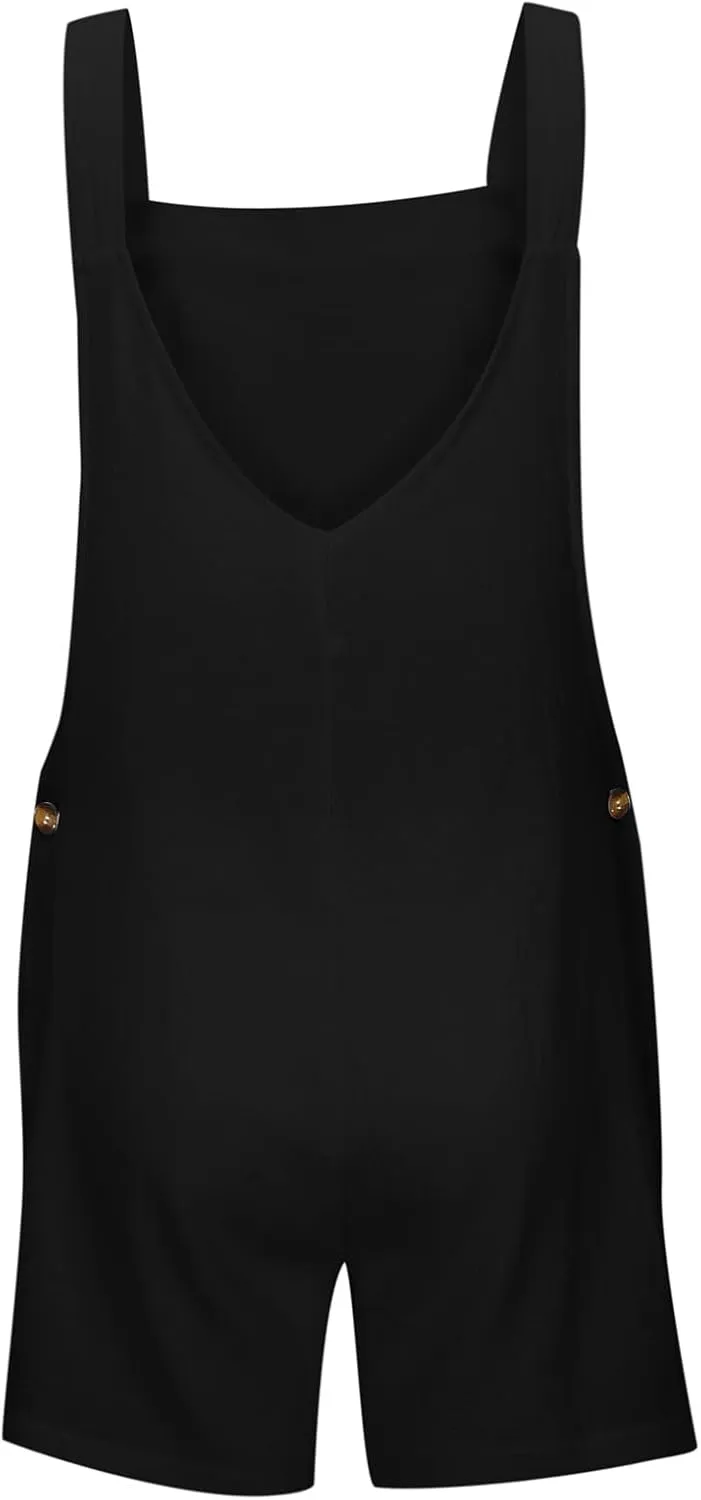 Maternity Jumpsuit for Pregnancy,Casual Short Pants Rompers Maternity Overalls One Piece Outfits with Pocket