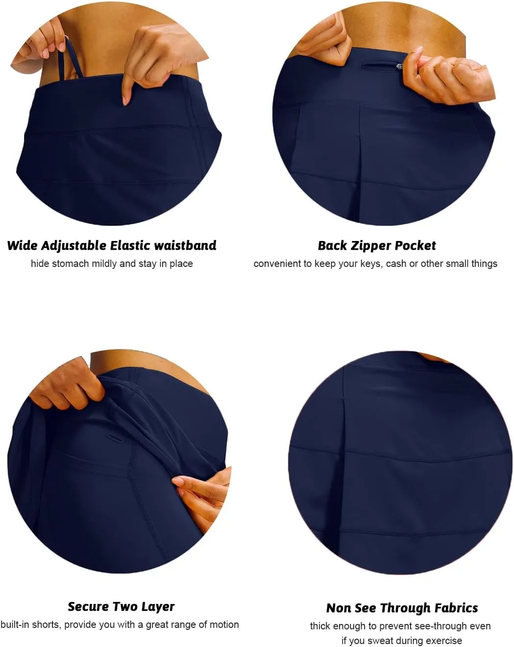 MEIVSO Women's Pleated Workout Tennis Skirts with Pockets Activewear Sports Skort Built-in Shorts