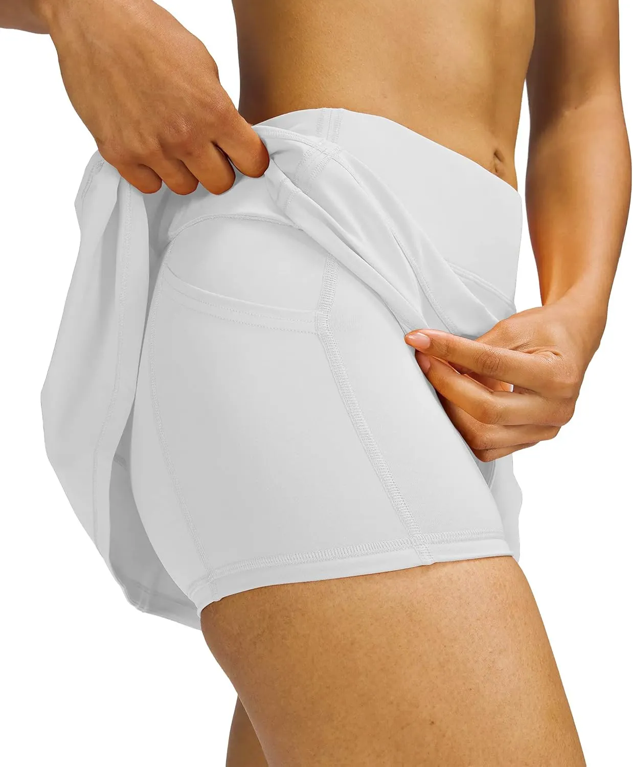 MEIVSO Women's Pleated Workout Tennis Skirts with Pockets Activewear Sports Skort Built-in Shorts