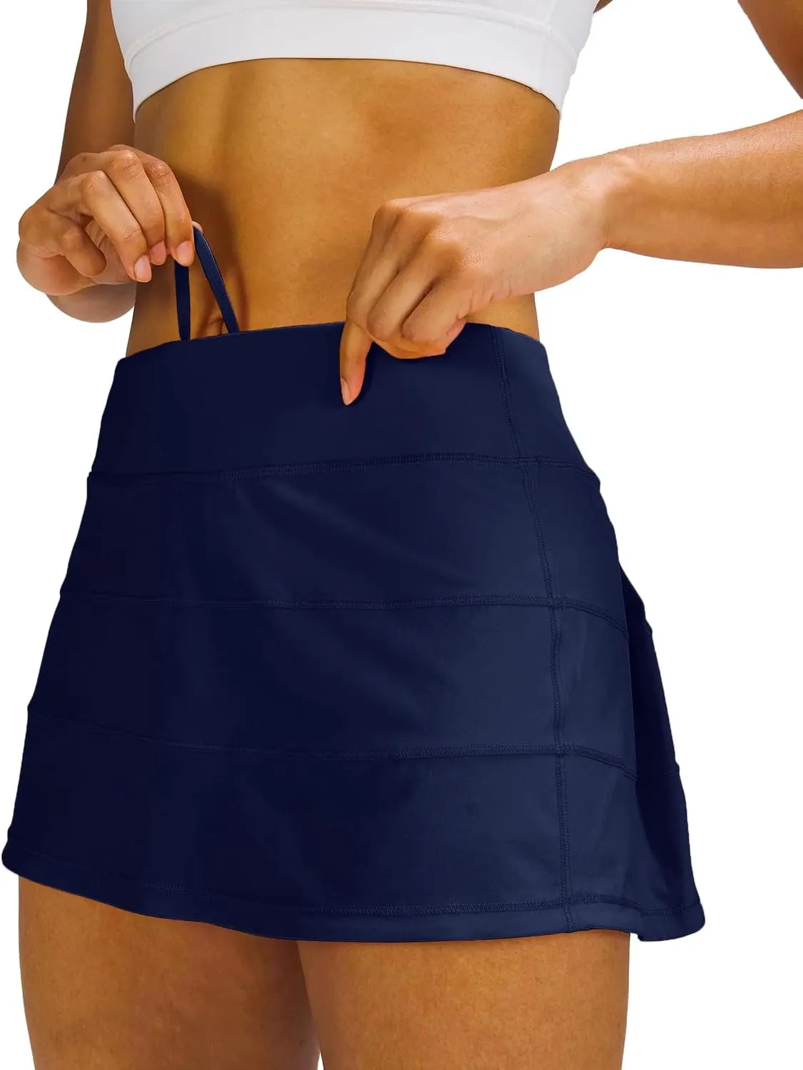 MEIVSO Women's Pleated Workout Tennis Skirts with Pockets Activewear Sports Skort Built-in Shorts