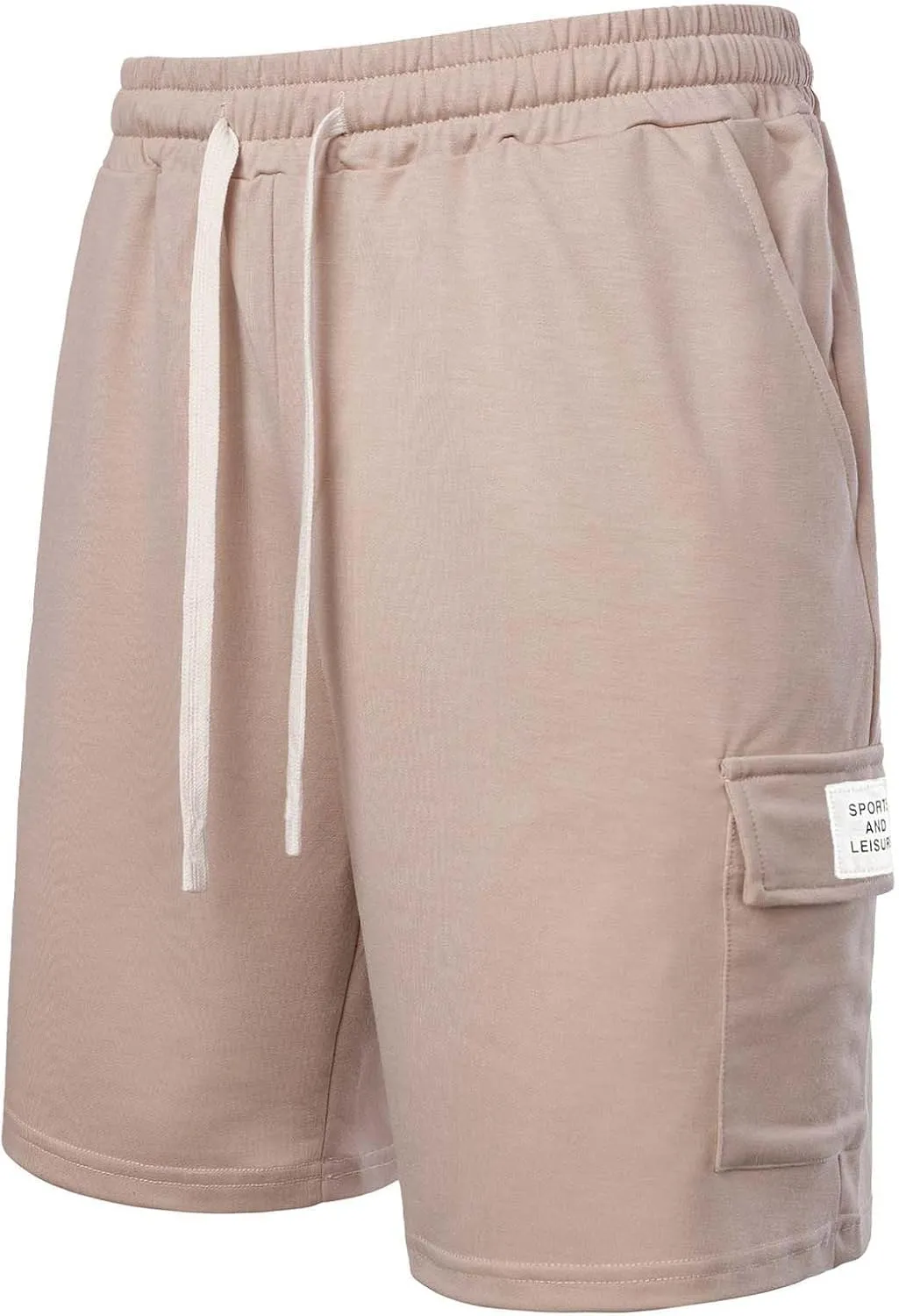 Men Elastic Waist Athletic Shorts with Drawstring Sports Gym Running Pants Quick Dry Workout Summer Activewear