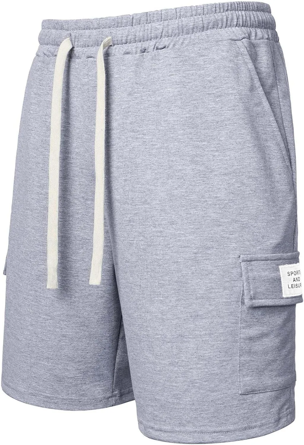 Men Elastic Waist Athletic Shorts with Drawstring Sports Gym Running Pants Quick Dry Workout Summer Activewear