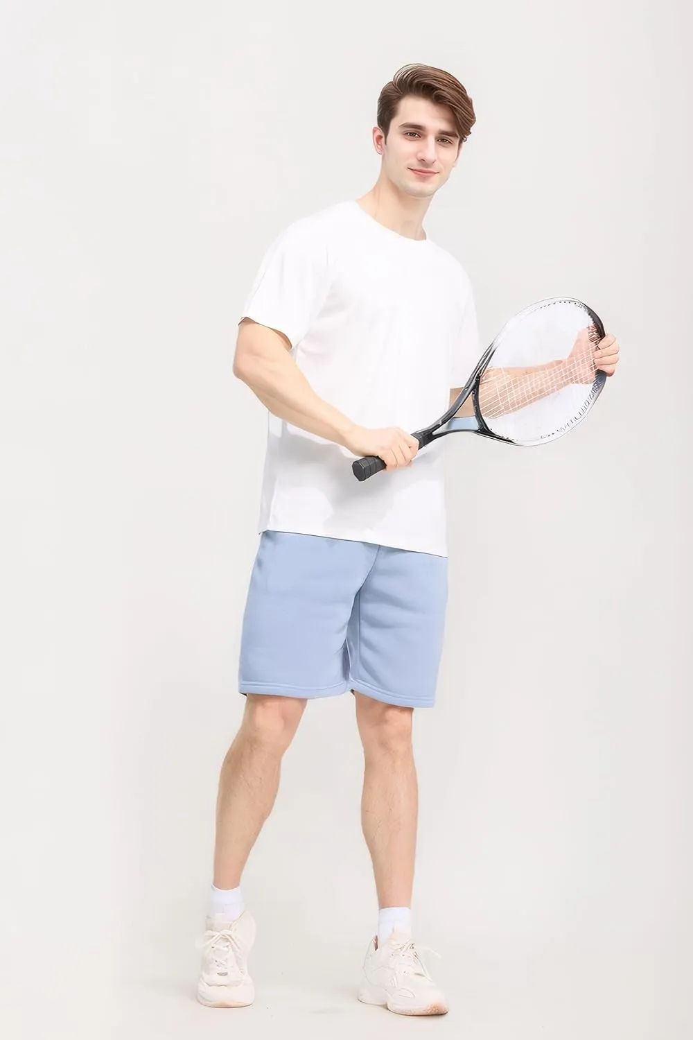 Mens Athletic Shorts 3 Pack Woven Dry Fit Gym Shorts with Zipper Pockets Drawstring for Activewear