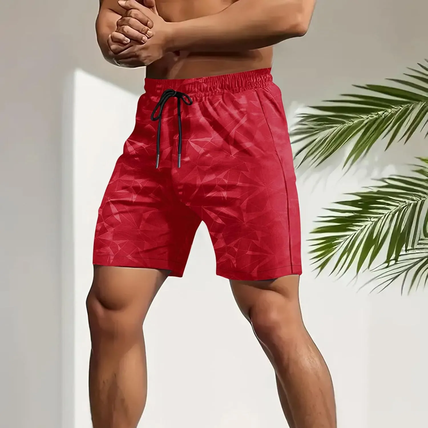 Mens Athletic Shorts Geo Graphic Print Drawstring Workout Gym Shorts Lightweight Quick Dry Basketball Activewear 2025