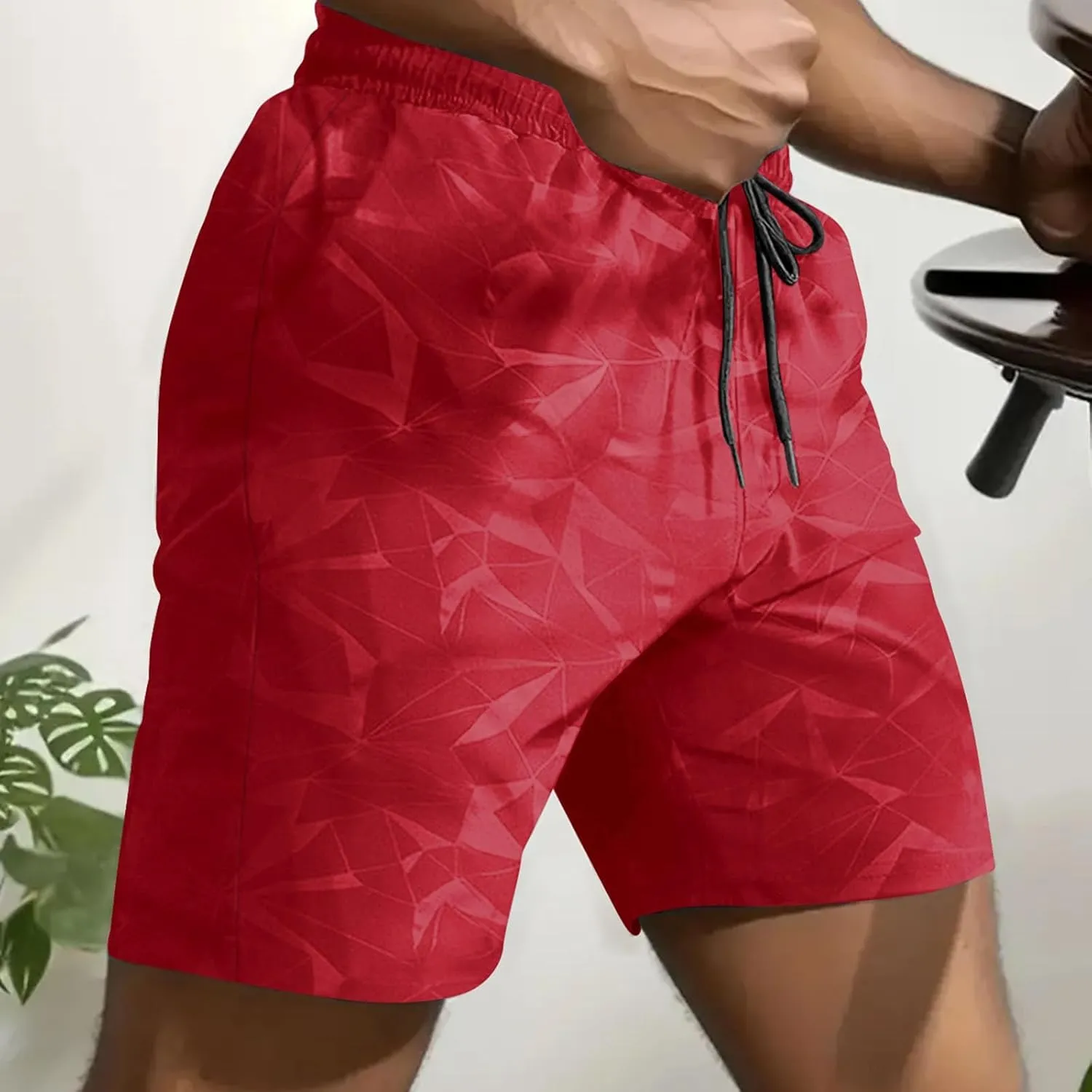 Mens Athletic Shorts Geo Graphic Print Drawstring Workout Gym Shorts Lightweight Quick Dry Basketball Activewear 2025