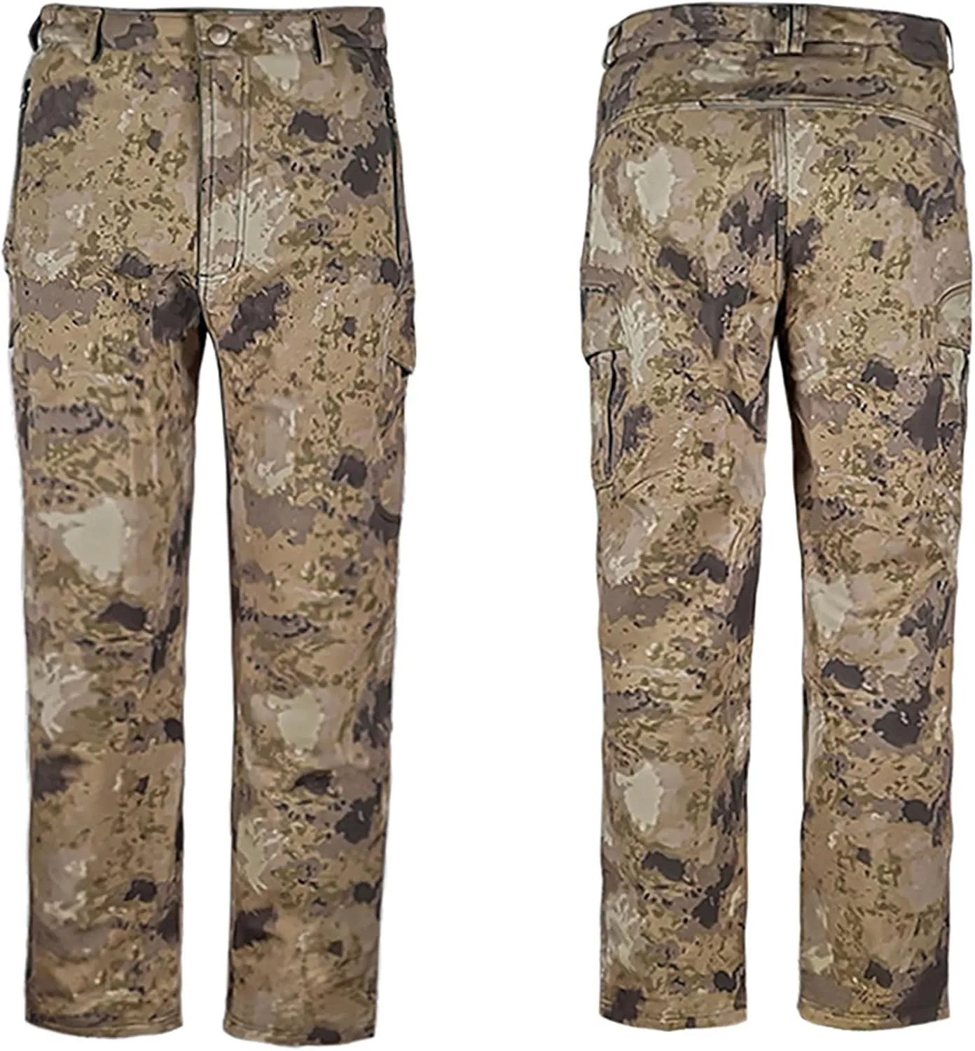 Mens Camo Pants Flexcamo - Tactical Waterproof Cargo Pants Fleece Lined Military Work Pants Warm Winter Hiking Pants