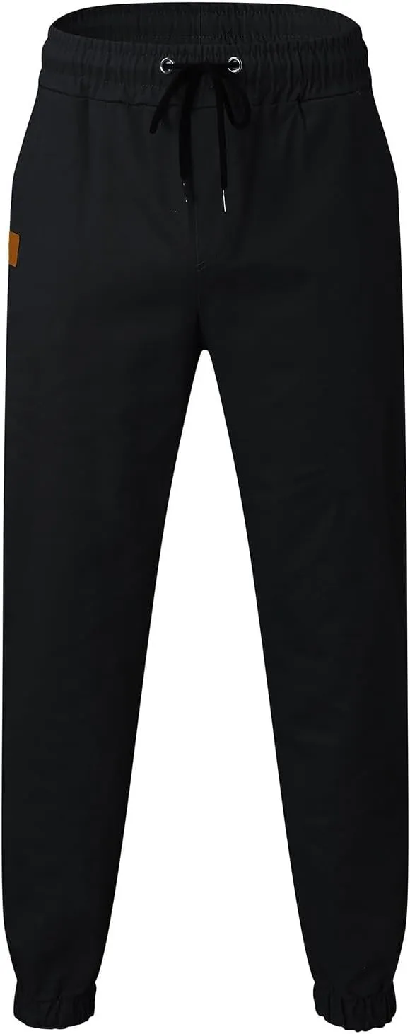 Men's Cargo Pants Elastic Waist Casual Sweatpants Pants Drawstring Chino Pants Twill Track Cargo Pants for Men