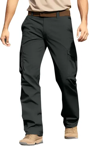 Mens Cargo Pants Relaxed Fit Hiking Work Pants Ripstop Lightweight Flex Tactical Pants with Pockets Chino Pants