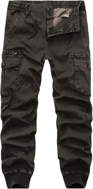 Mens Cargo Pants Slim Fit Hiking Pants Men Casual Lightweight Joggers Work Pants Multi-Pocket Military Pants